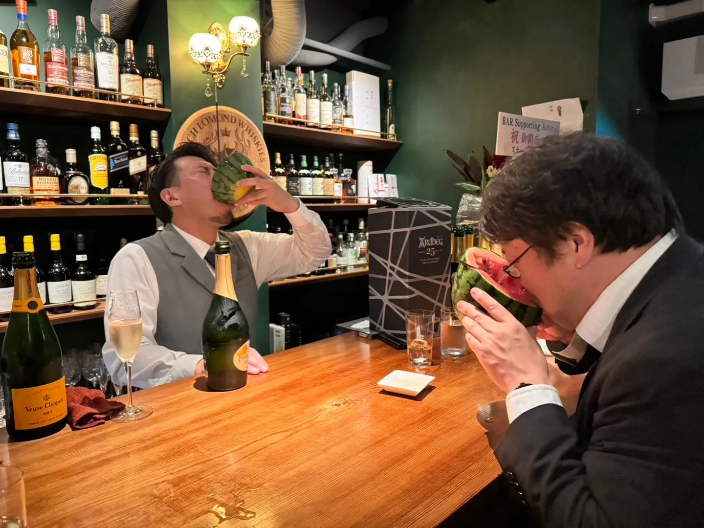 Open当初のスイカシャンパン！